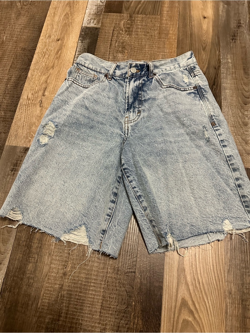 Habitual Joey Light Blue Distressed Denim Shorts - Women